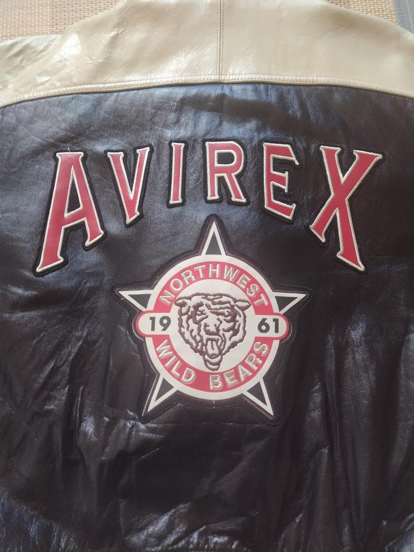 ヴィンテージ!AVIREX スタジャン 黒/ベージュ