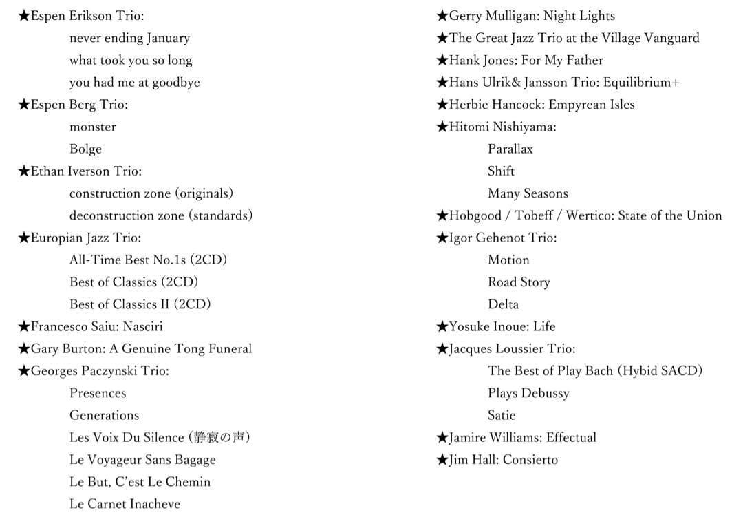 高音質 Jazz CD まとめ vol.３