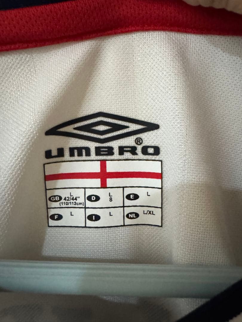 【02日韓W杯モデル】イングランド代表長袖ユニフォーム ベッカム アンブロ