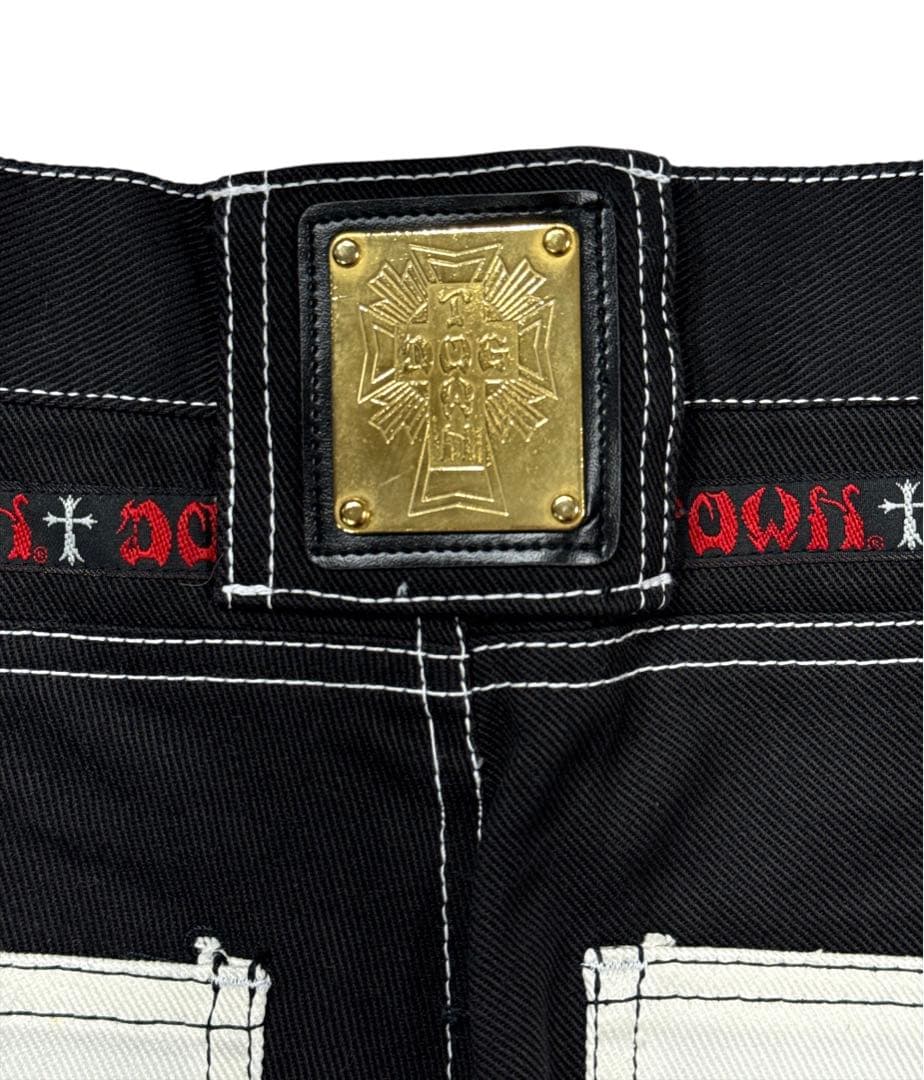 90s DOGTOWN ドッグダウン ロゴ刺繍 レイヤードポケット ワイドパンツ