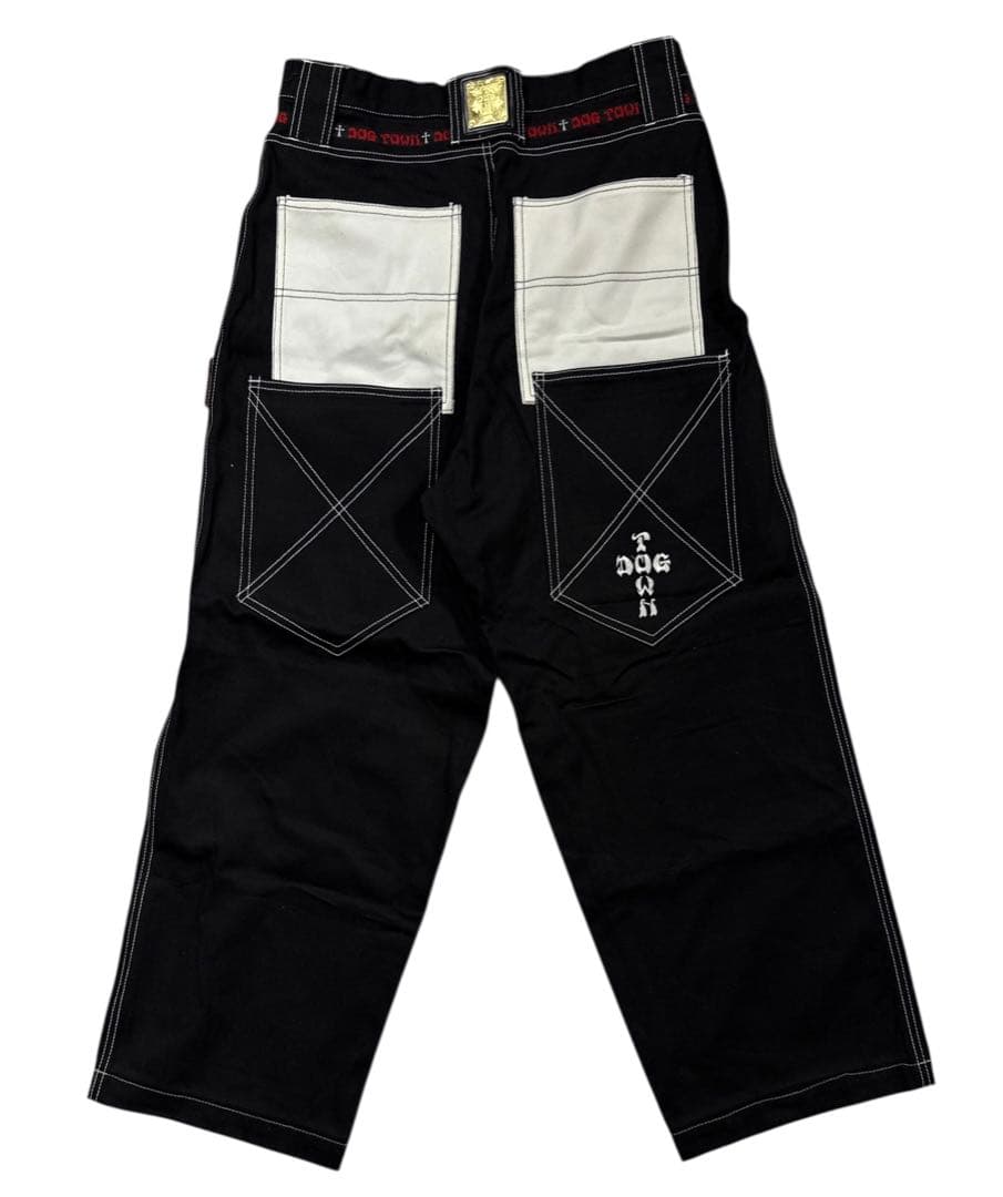 90s DOGTOWN ドッグダウン ロゴ刺繍 レイヤードポケット ワイドパンツ