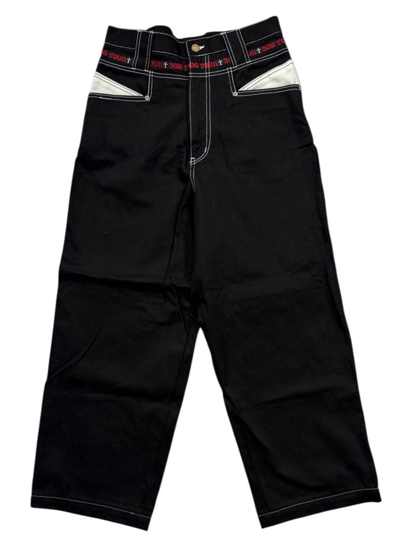 90s DOGTOWN ドッグダウン ロゴ刺繍 レイヤードポケット ワイドパンツ