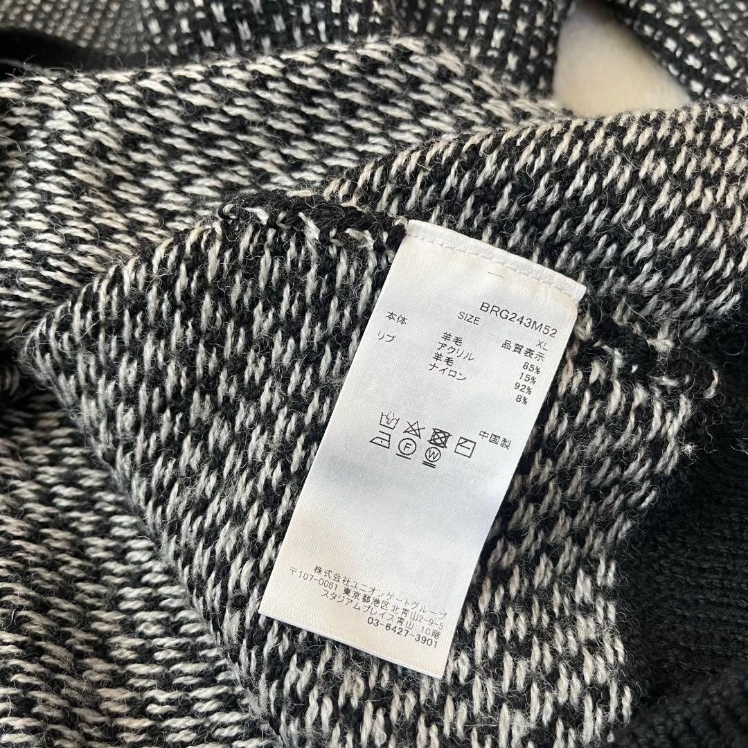 美品★37,400円 BRIEFING あったかウールセーター完売品 黒×白XL
