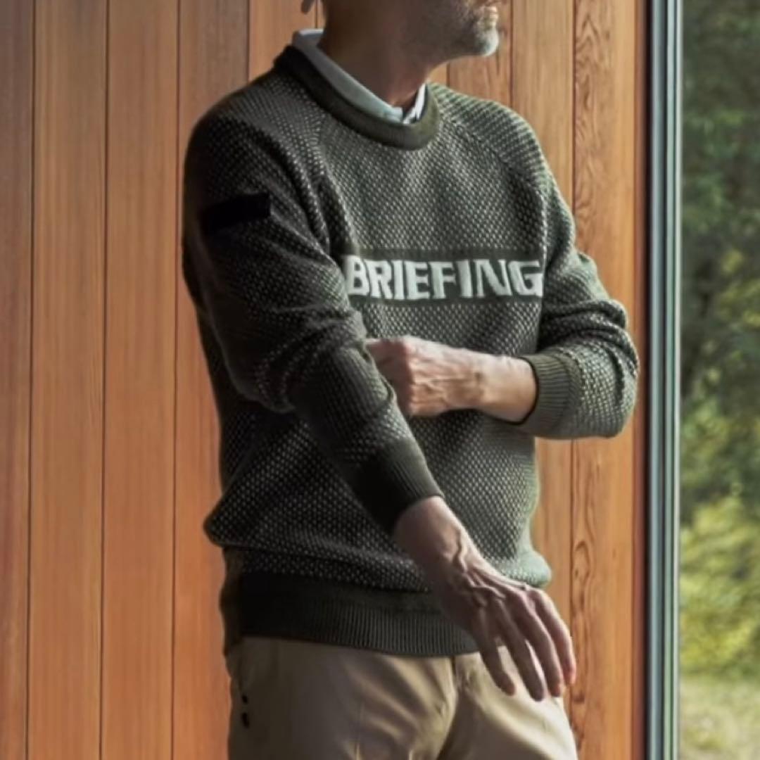 美品★37,400円 BRIEFING あったかウールセーター完売品 黒×白XL