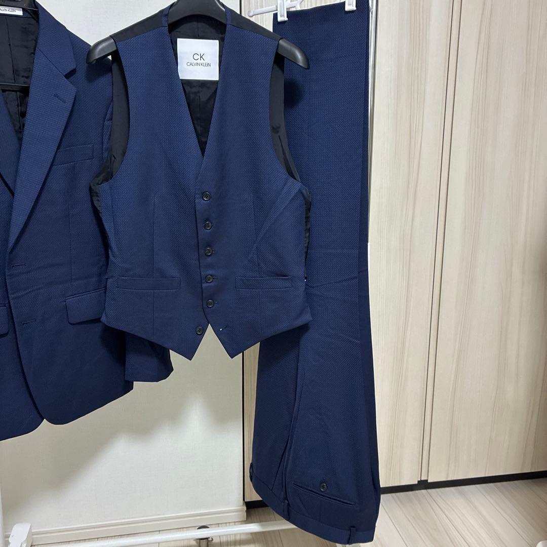 カルバンクライン 3ピース スーツ ネイビー セットアップ