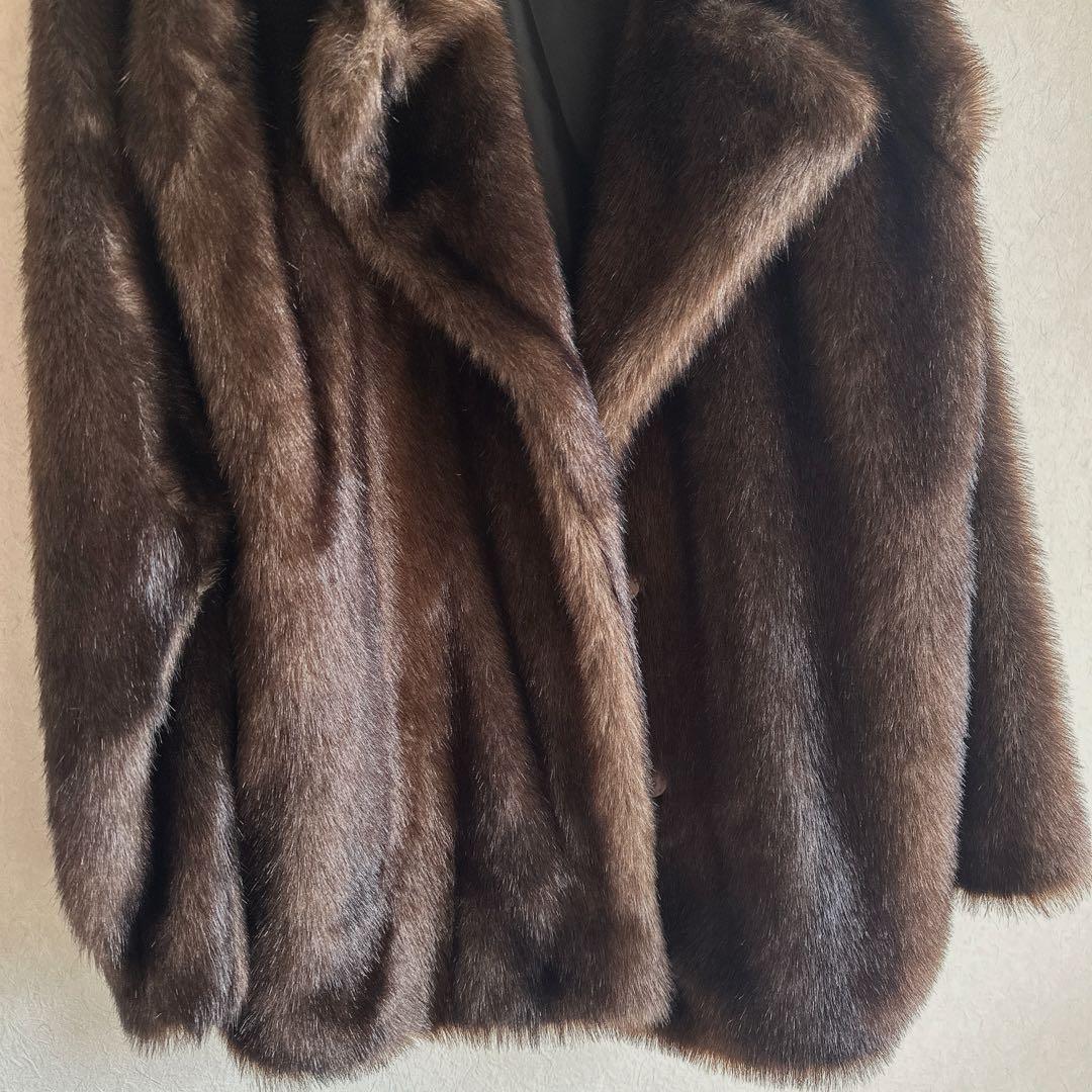 EMODA ミディフェイクファーコート　ブラウン