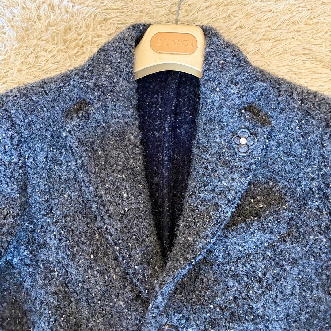 ラルディーニ アルパカ混チェスターコート ブートニエール grey 44