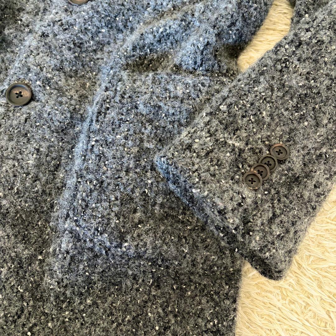 ラルディーニ アルパカ混チェスターコート ブートニエール grey 44