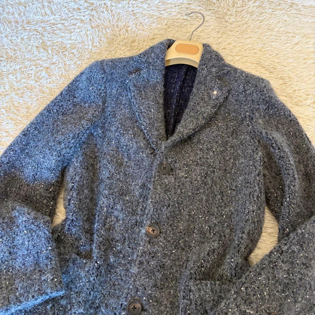 ラルディーニ アルパカ混チェスターコート ブートニエール grey 44