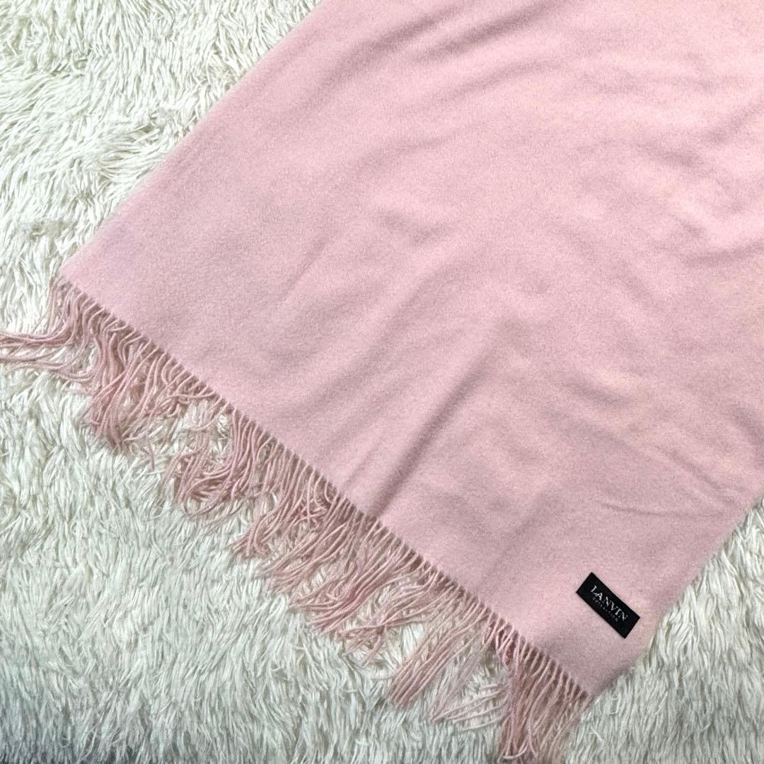 美品✨LANVIN カシミヤ100% ピンク マフラー ストール　大判