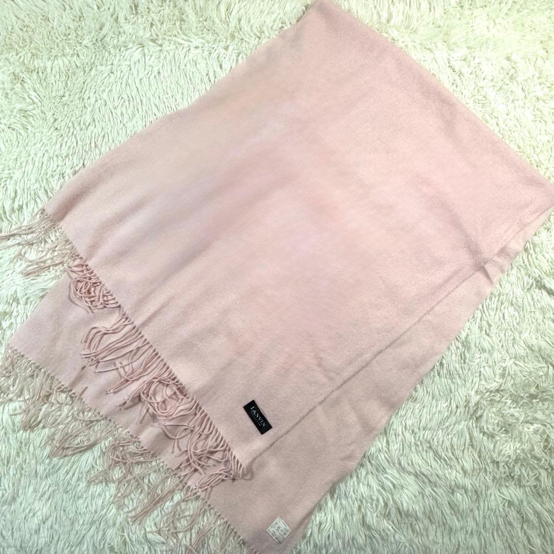 美品✨LANVIN カシミヤ100% ピンク マフラー ストール　大判