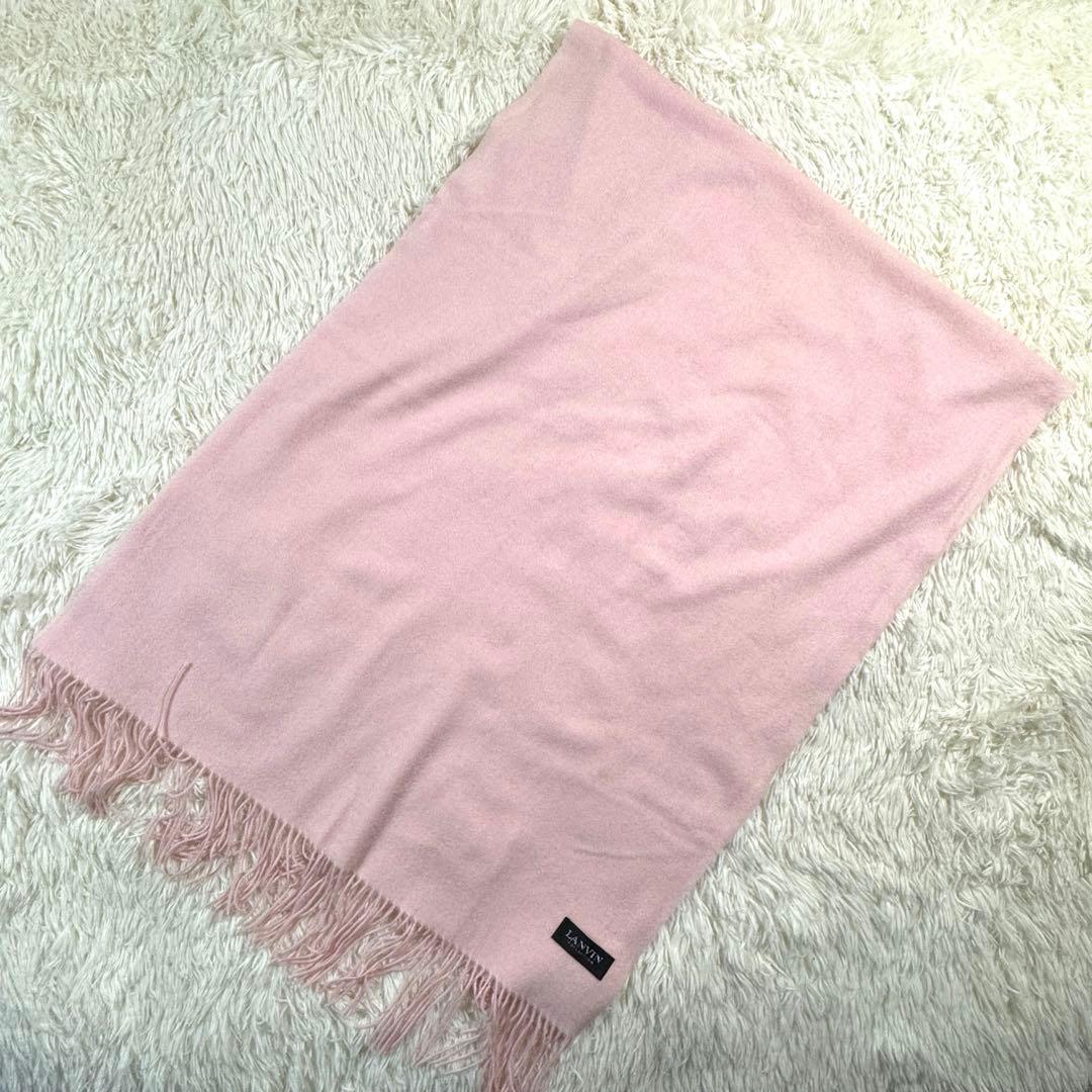 美品✨LANVIN カシミヤ100% ピンク マフラー ストール　大判