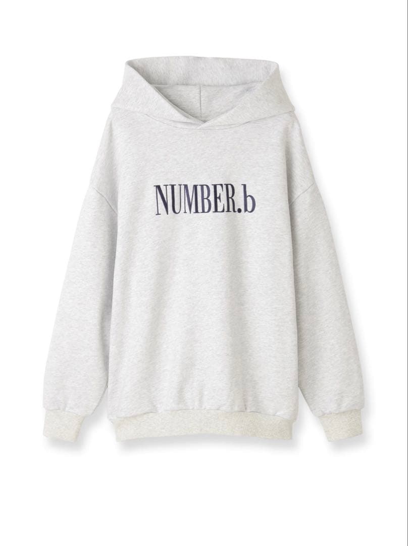NUMBER.b ロゴパーカ(刺繍) ライトグレー
