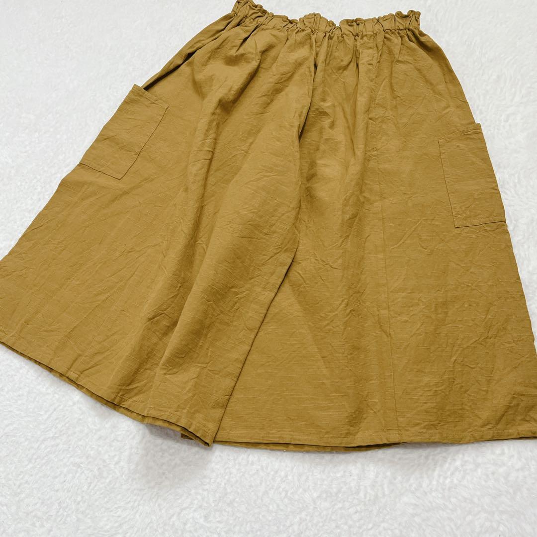 新品 YAMMA ヤンマ産業 会津木綿 キュロットからし色 ガウチョ ワイド