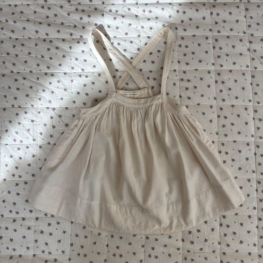 【4y】soor ploom eloise pinafore natural