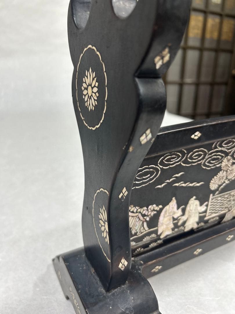 刀掛け 螺鈿　武具　三本掛け　日本刀