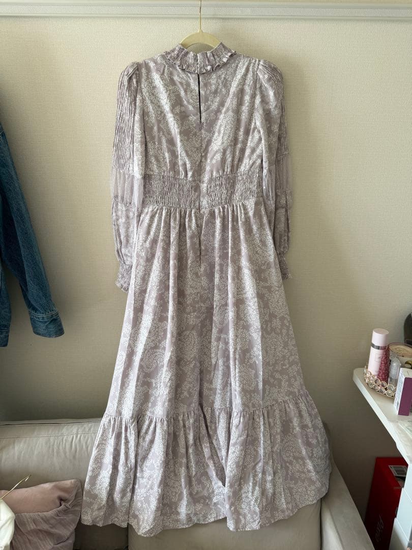 ワンピース Winter Floral Long-sleeve Dress S