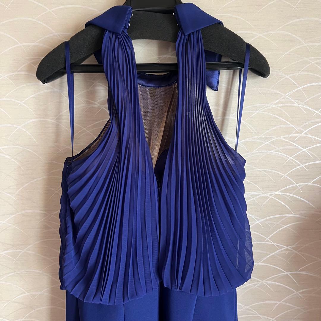 JEAN MACLEAN シフォン　ハイネック　タイト　ひざ丈　ミディアムドレス