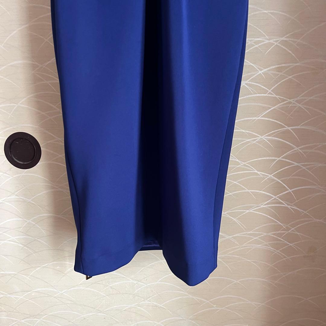 JEAN MACLEAN シフォン　ハイネック　タイト　ひざ丈　ミディアムドレス