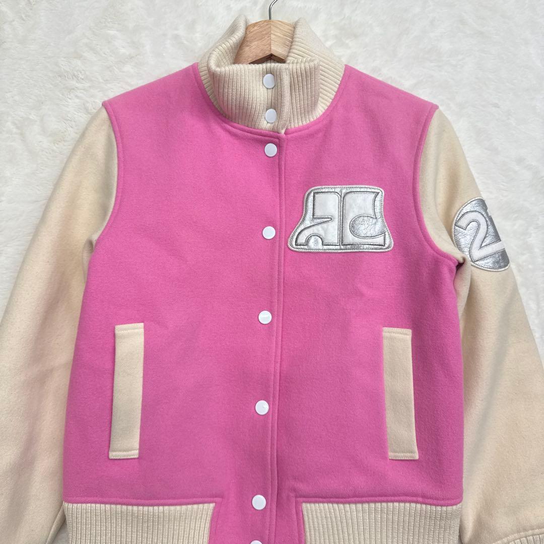 な*;様 courreges クレージュ21 スタジャン レディース ピンク M