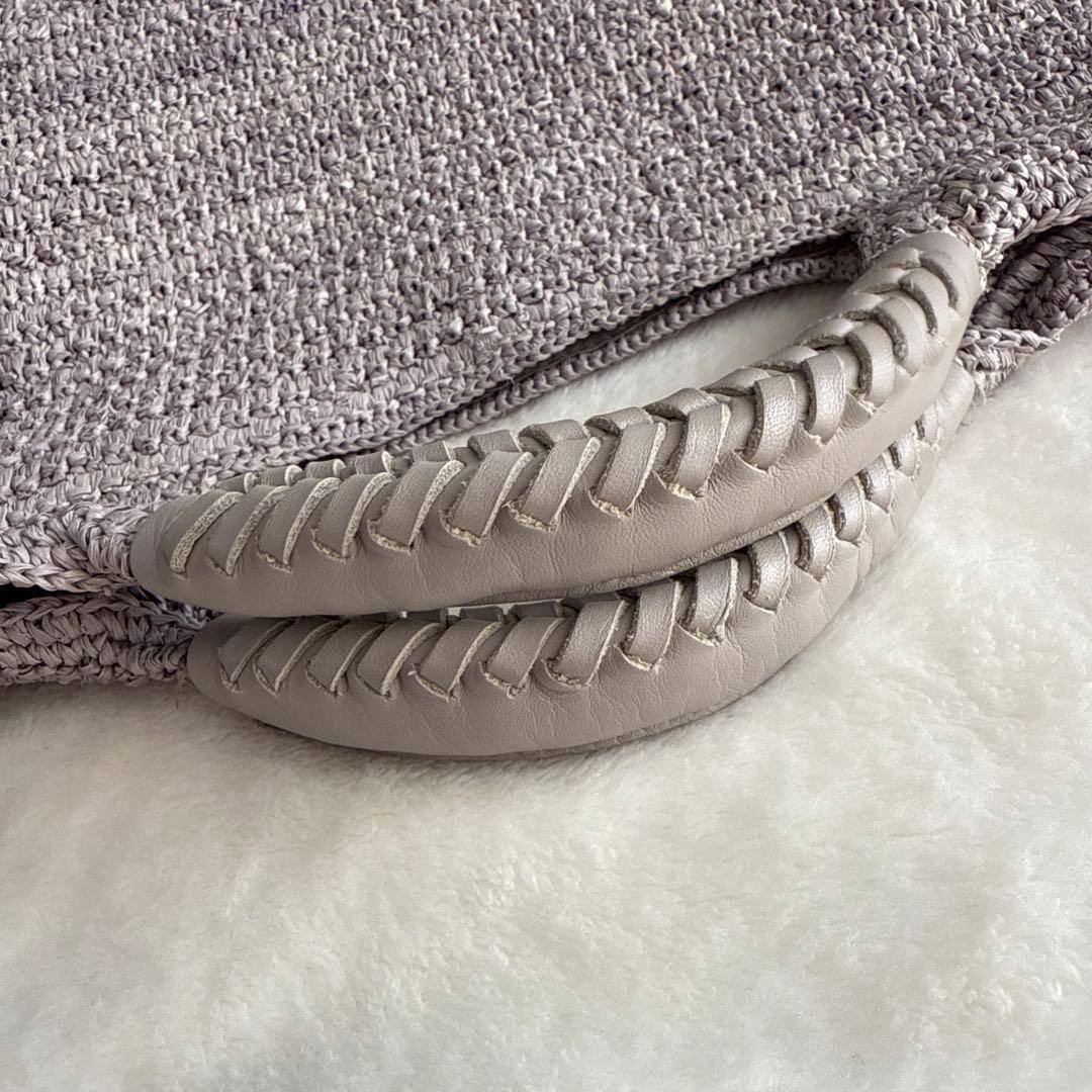 ヘレンカミンスキー ラフィア バッグ グレー パープル