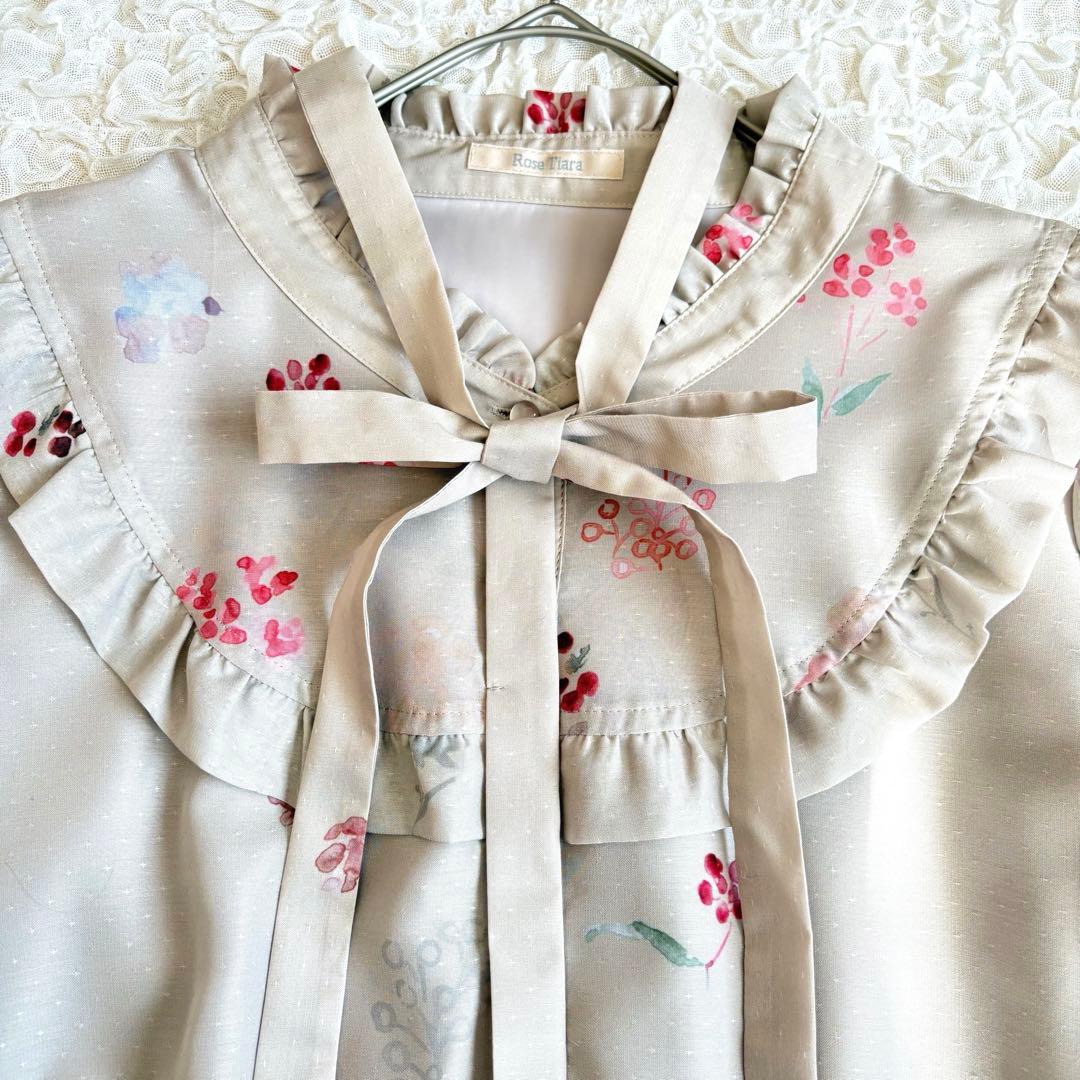 未使用級✨ローズティアラ吹き上げフラワープリントロングワンピース　3XL