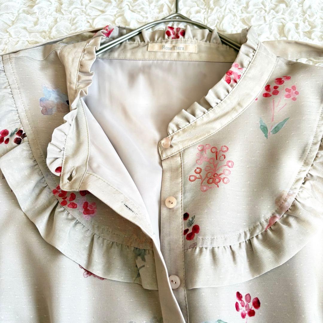 未使用級✨ローズティアラ吹き上げフラワープリントロングワンピース　3XL