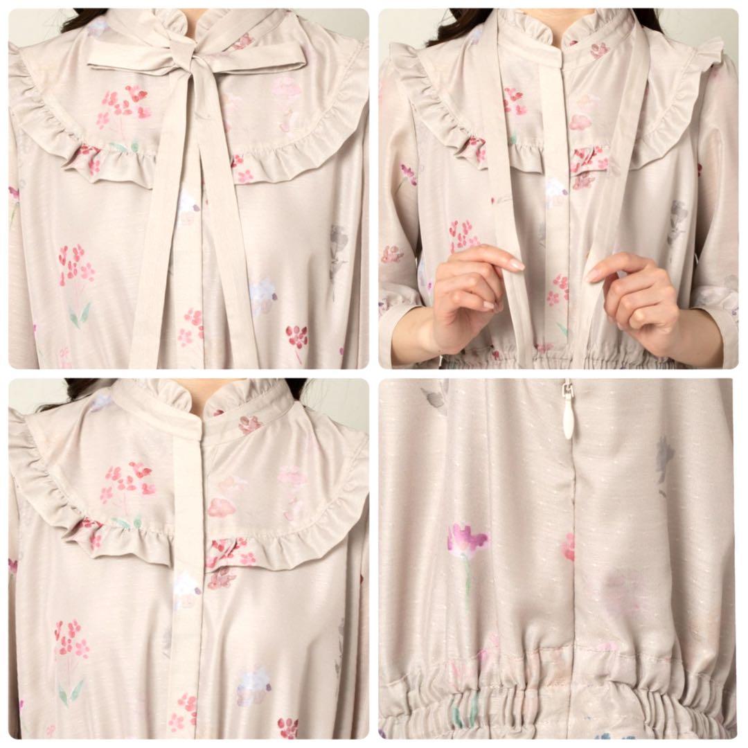 未使用級✨ローズティアラ吹き上げフラワープリントロングワンピース　3XL