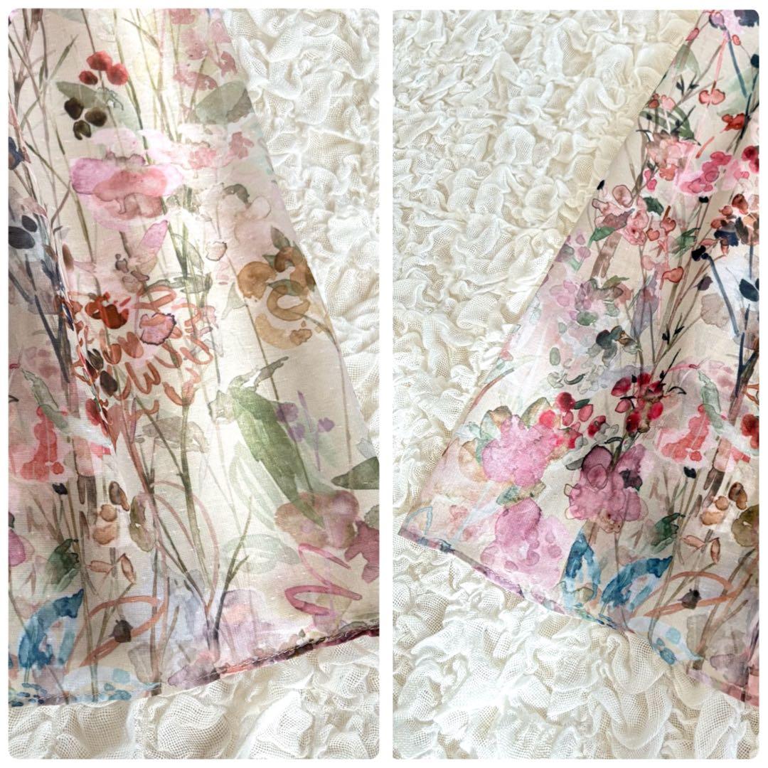 未使用級✨ローズティアラ吹き上げフラワープリントロングワンピース　3XL