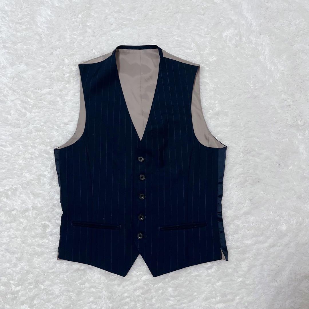 美品 P.S.FA 3ピース セットアップ ネイビー ストライプ