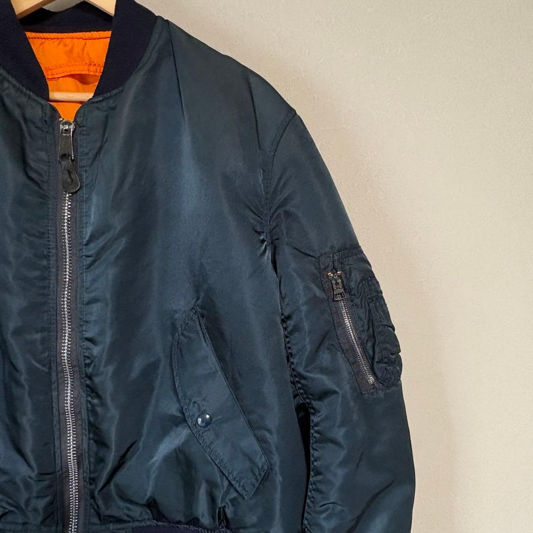 「ふぁいあー」90s アルファインダストリーズ MA-1 ネイビーUSA製