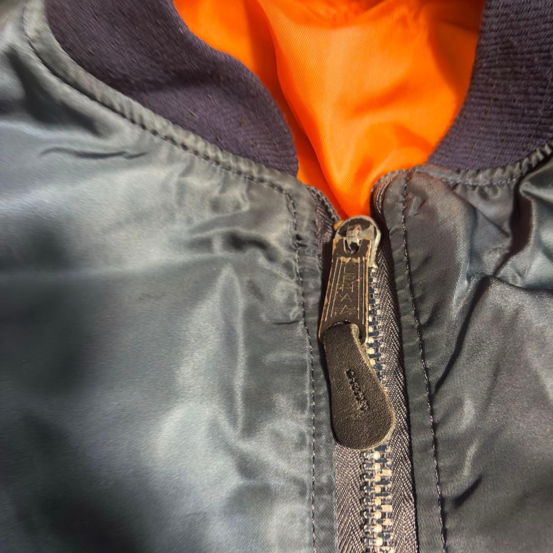 「ふぁいあー」90s アルファインダストリーズ MA-1 ネイビーUSA製