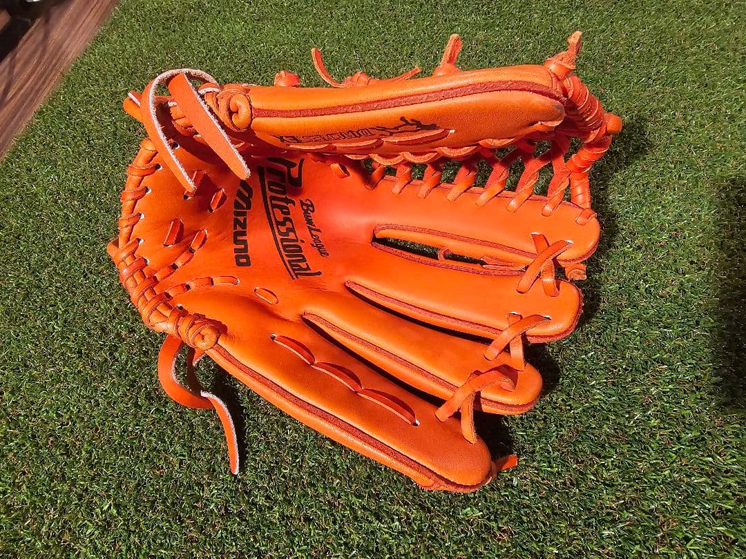 ミズノ　ビューリーグ　軟式　ジュニアサイズ　プラチナM　イチローモデル　オレンジ
