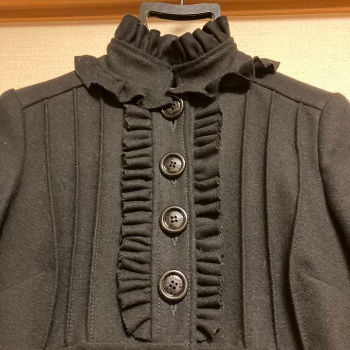 モスキーノ　スタンドカラー×フリル ヴィクトリアロングコート　ワンピース　38