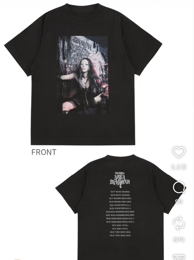 高*博様 ちゃんみな　ツアーTシャツM