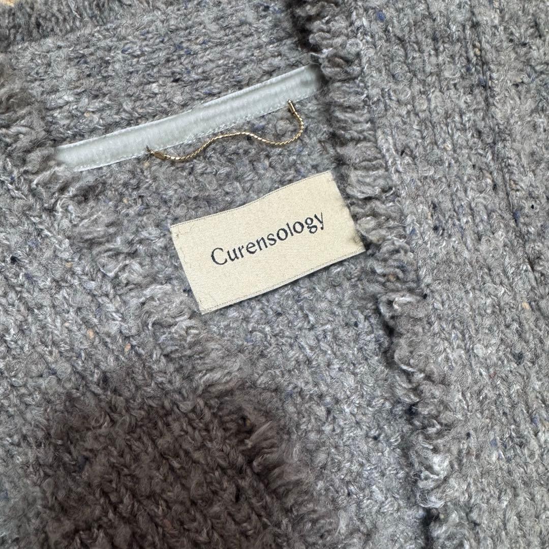 arri　Curensology ツイーディヤーンニットカーディガン