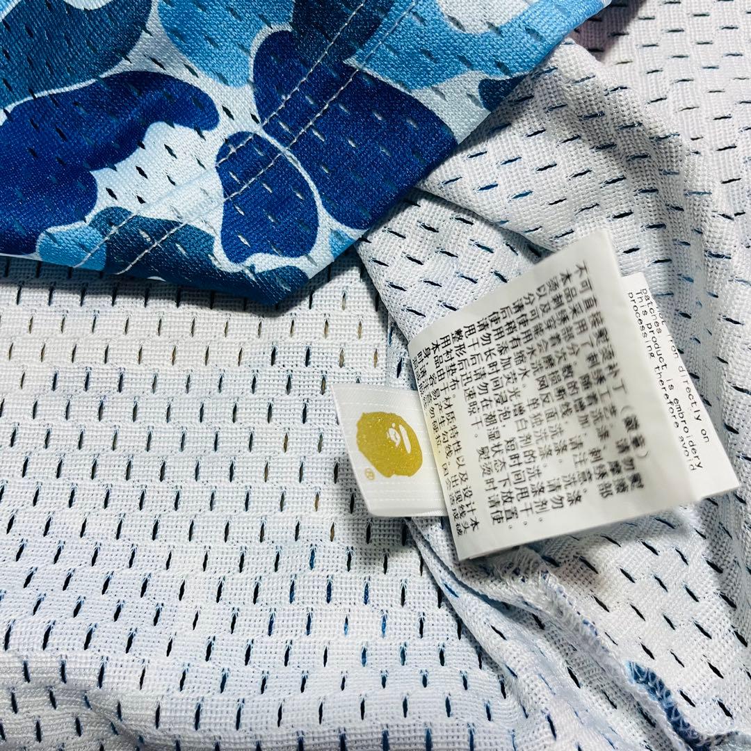 A BATHING APE タンクトップ　迷彩　カモ柄　S ブルー系