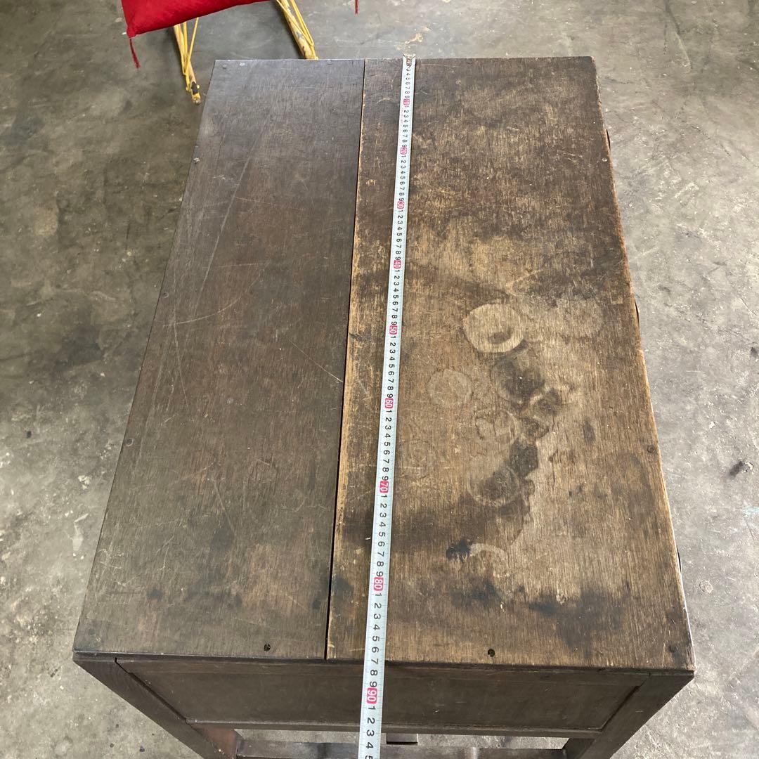 あ*ぃ様 ※引き出し1箇所無し 古い書斎机 瘤木 こぶ化粧 モダン アンティーク