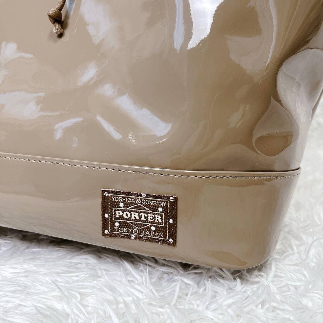PORTER ポーターガール　エナメル　トートバッグ　底鋲　自立