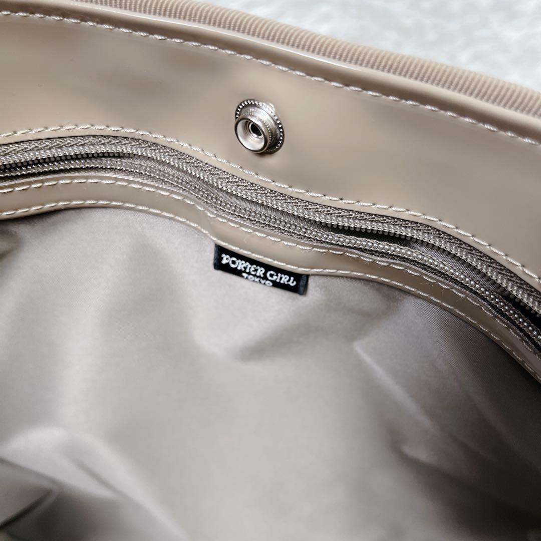 PORTER ポーターガール　エナメル　トートバッグ　底鋲　自立