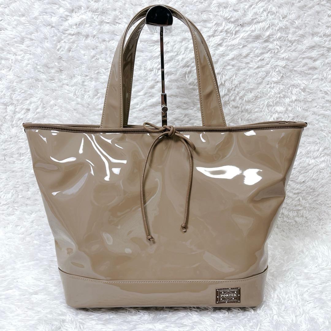 PORTER ポーターガール　エナメル　トートバッグ　底鋲　自立