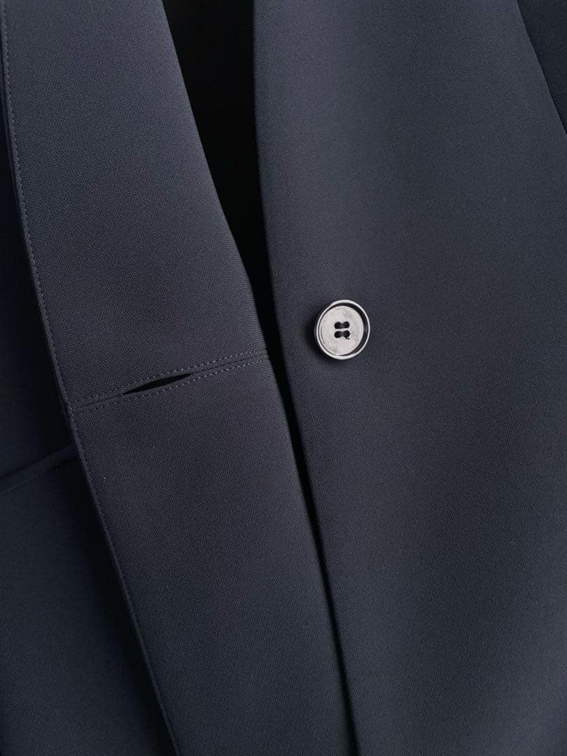 極美品✨エストネーション　22AW ダブルクロスノーカラージャケット　36 紺