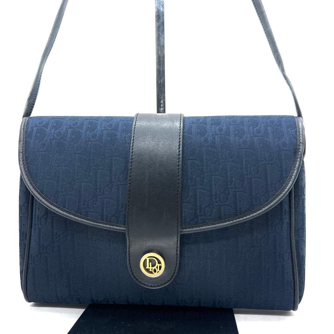 【極美品】Dior ショルダーバッグ トロッター ネイビー