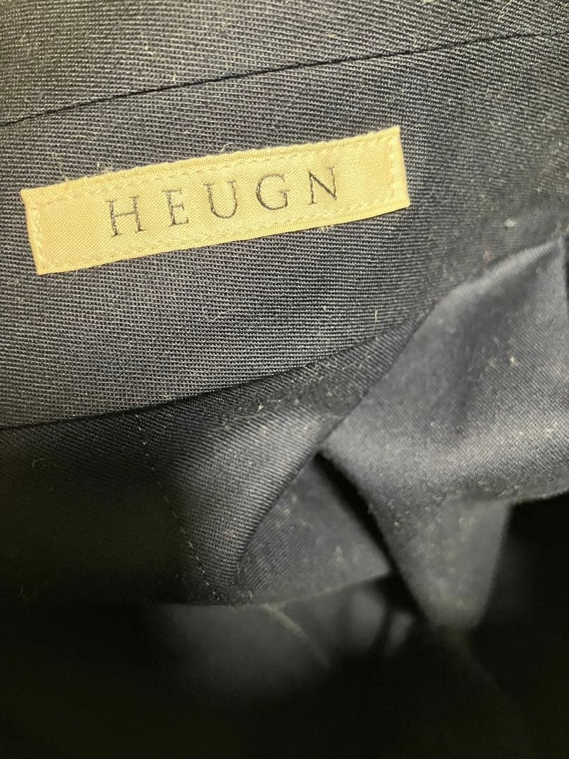 h*o様 heugn geore ネイビー プリーツ入り スラックス