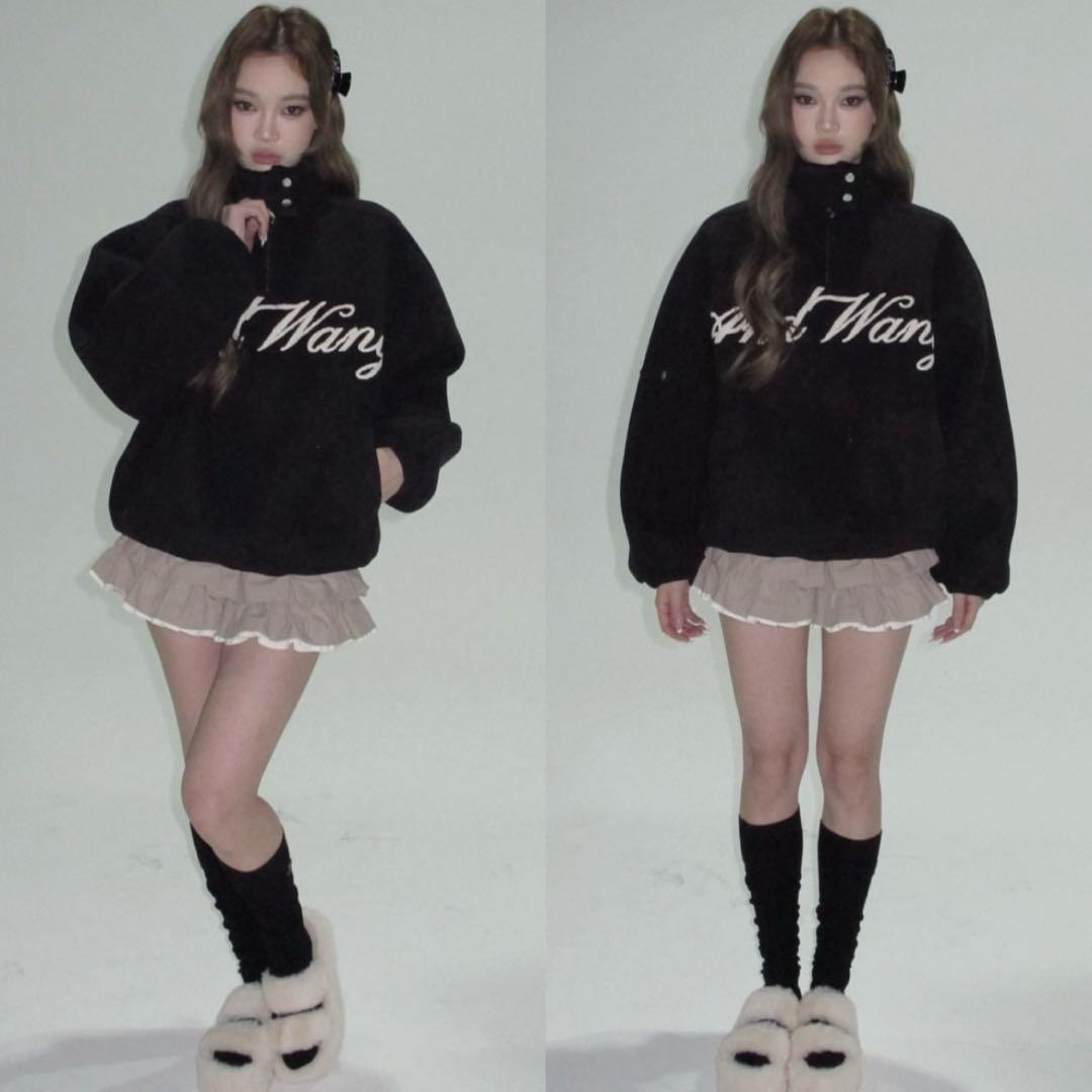 andwang Fluffy Fleece Set Black フリースのみ