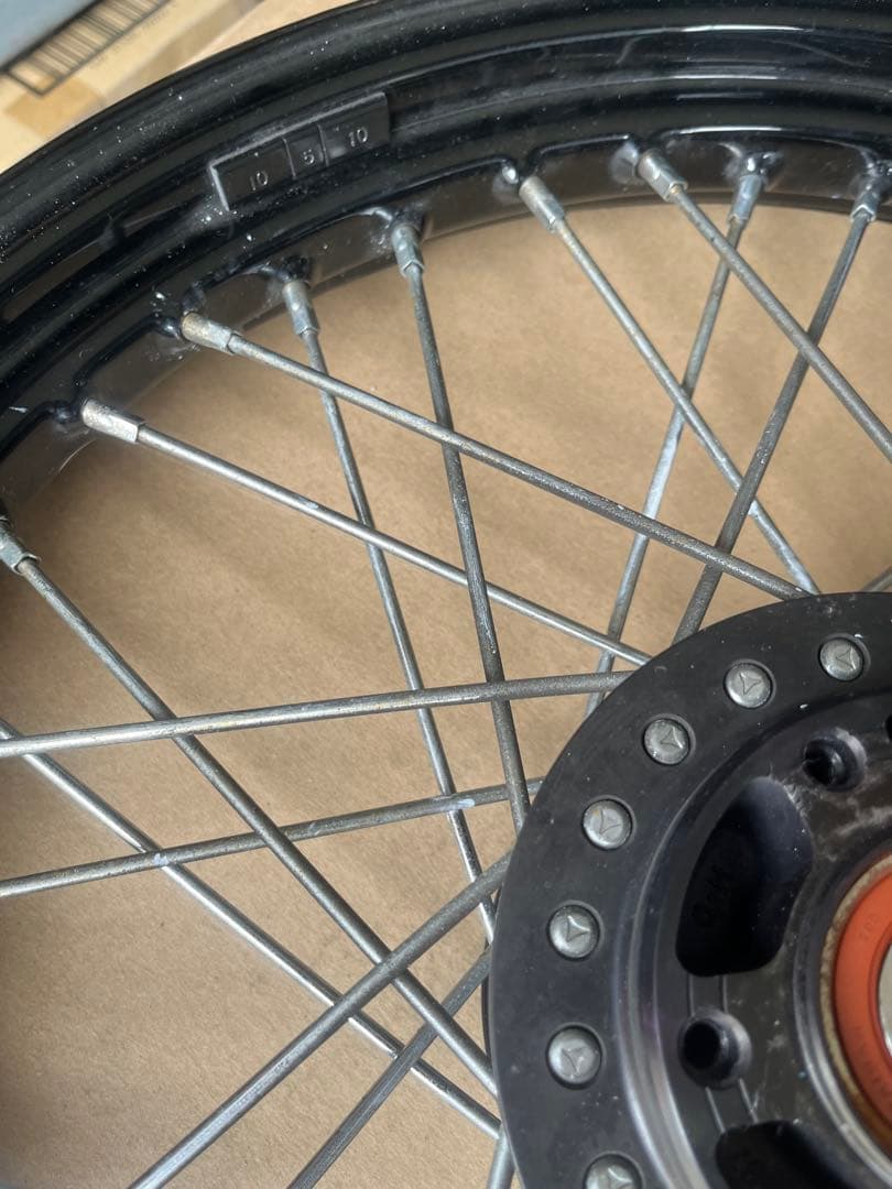 ハーレーXL1200nスポークホイール ブラックリム2008年F Rセット