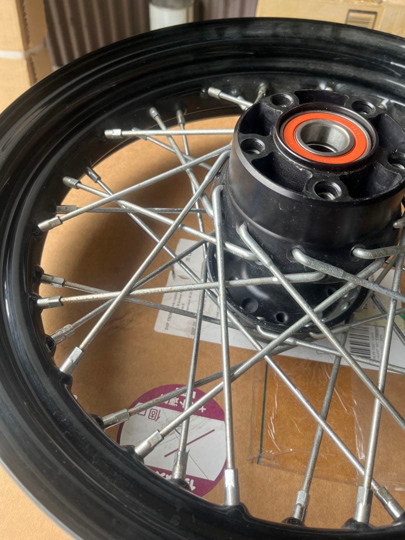 ハーレーXL1200nスポークホイール ブラックリム2008年F Rセット