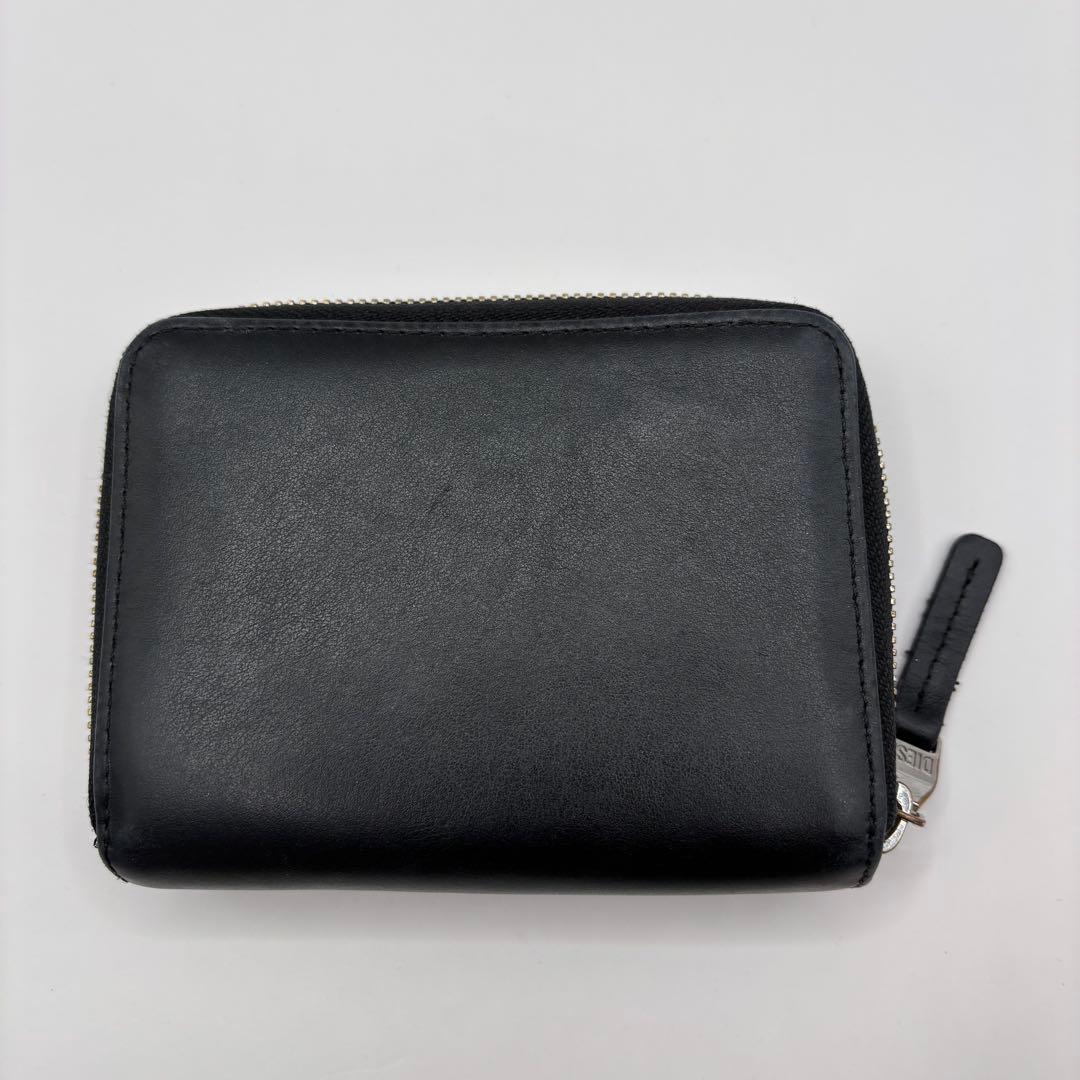 DIESEL 二つ折り財布　1dr ロゴ　ラウンドジップ　ブラック　デカロゴ