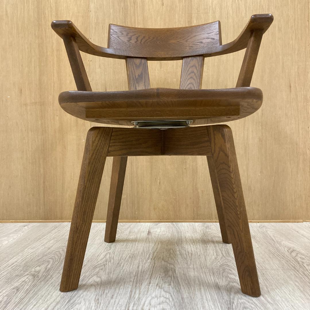 ナガノインテリア　回転式アームチェア　ダイニングチェア　椅子　天然木
