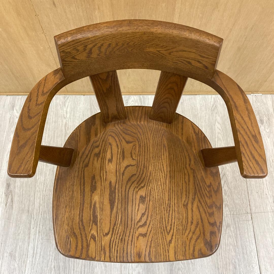 ナガノインテリア　回転式アームチェア　ダイニングチェア　椅子　天然木